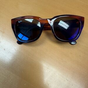 Ray-Ban Brown Tortoiseshell Cat Eye Sunglasses with Dark Lenses